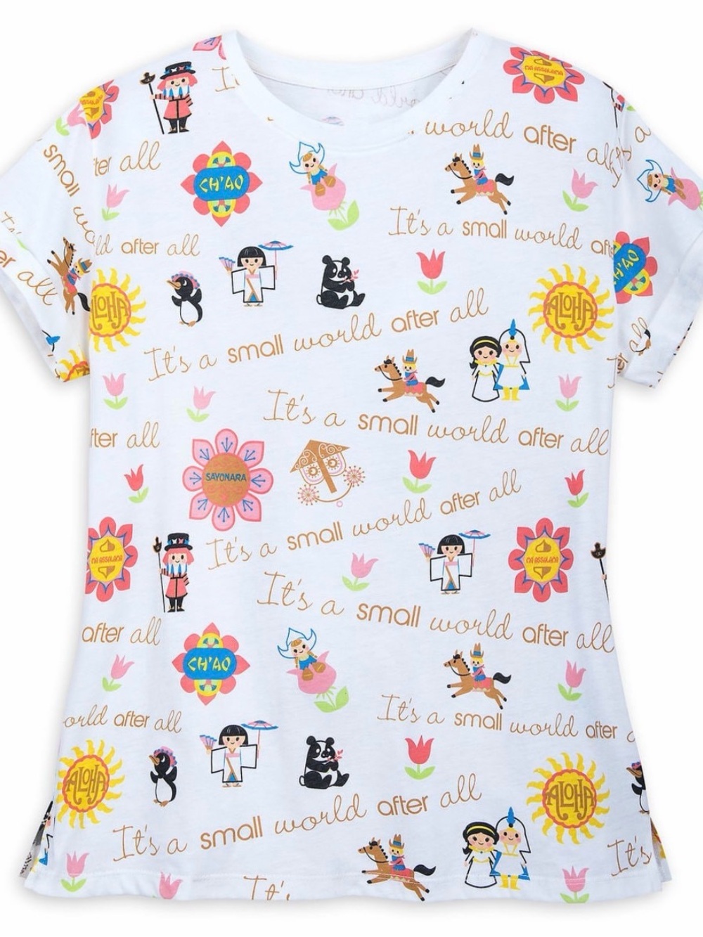 Disney NWOT White 'It's a Small World' Multicolor Graphic Tee